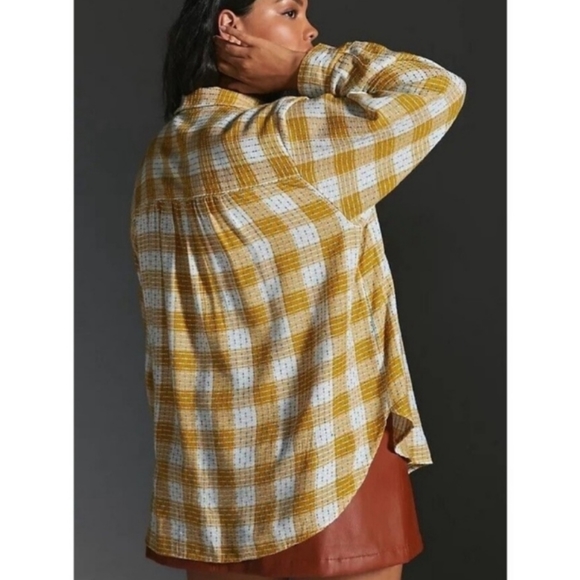 Anthropologie Pilcro yellow plaid button down - Picture 8 of 11
